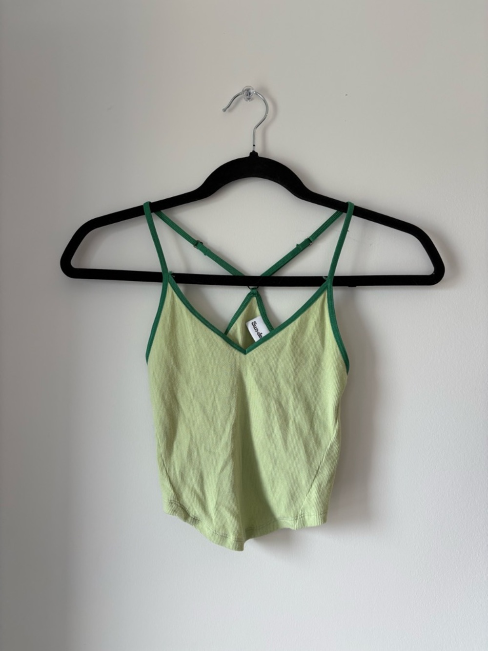 Green Trim Light Lime Cami Tank Top